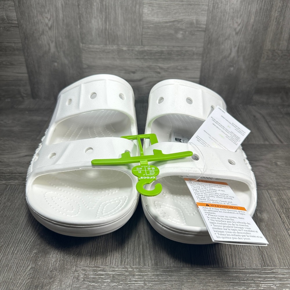 Crocs Baya Sandal Mens 13 White Lightweight Breathable Casual Slides NEW - Picture 3 of 8